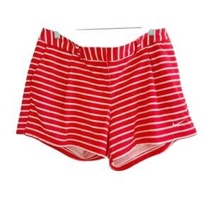 Nike Women's Dri-Fit Shorty Printed Golf Shorts in Crimson/White Stripes sz. 14